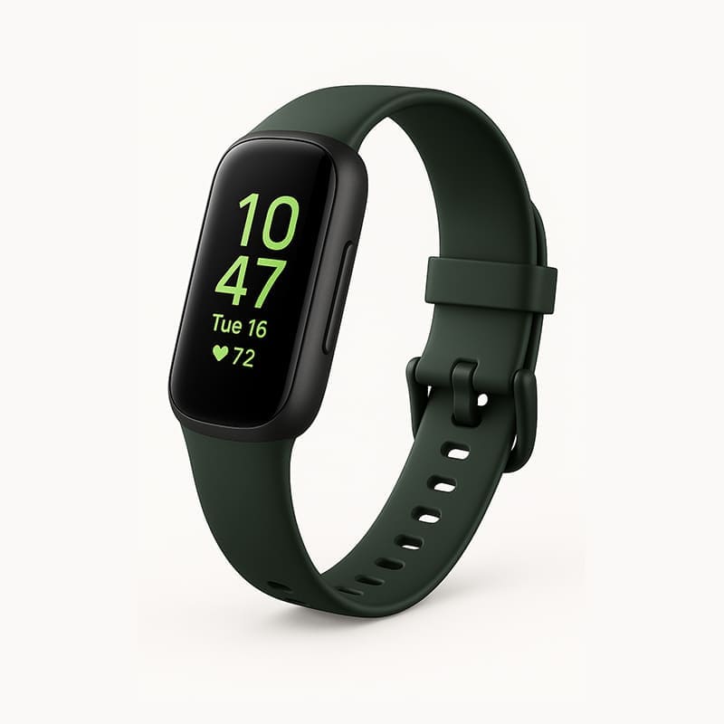Herbionyx PulseSync Watch in green displaying time and heart rate for health tracking.