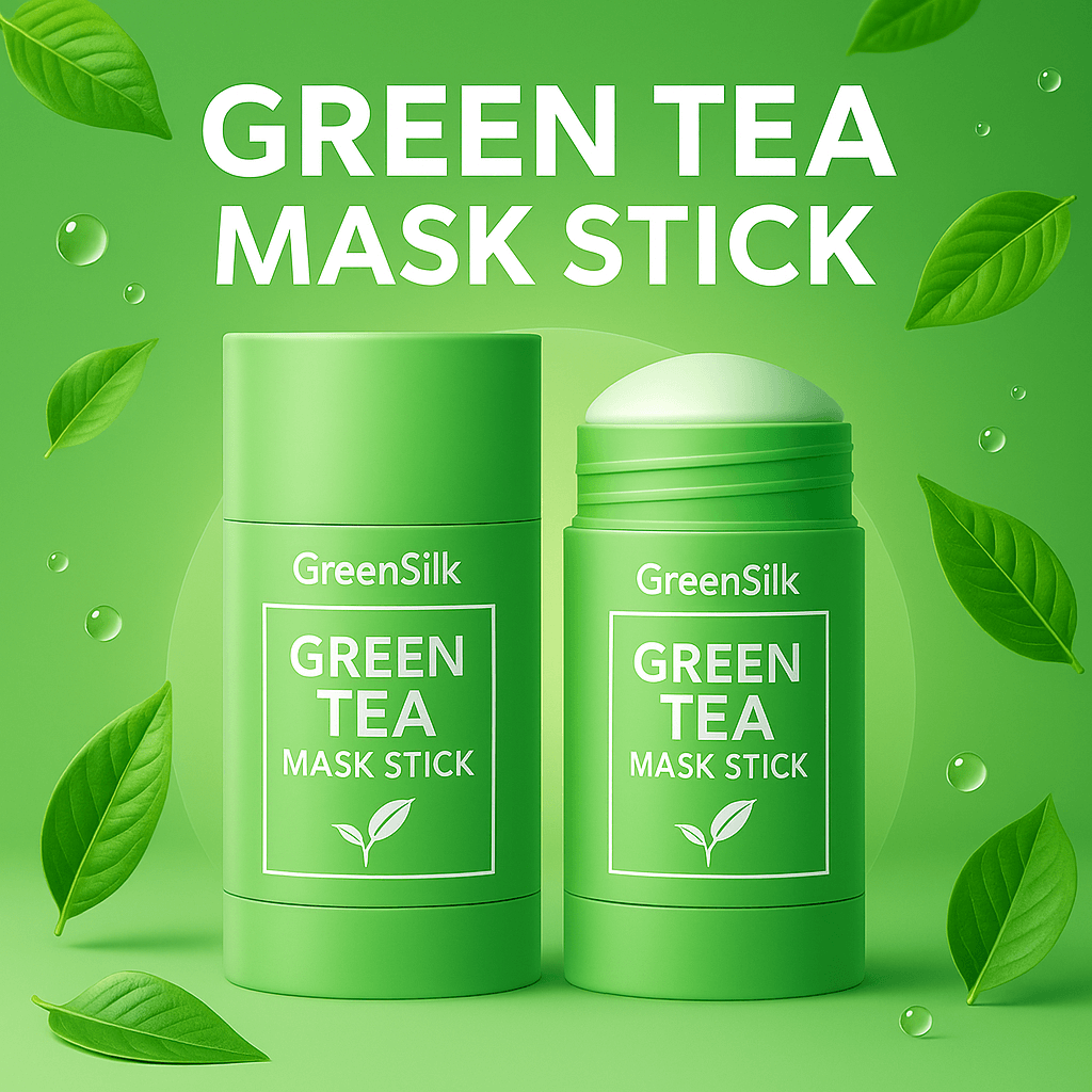GreenSilk Green Tea Facial Mask Stick, enriched with antioxidants for deep-cleaning and pore minimizing.