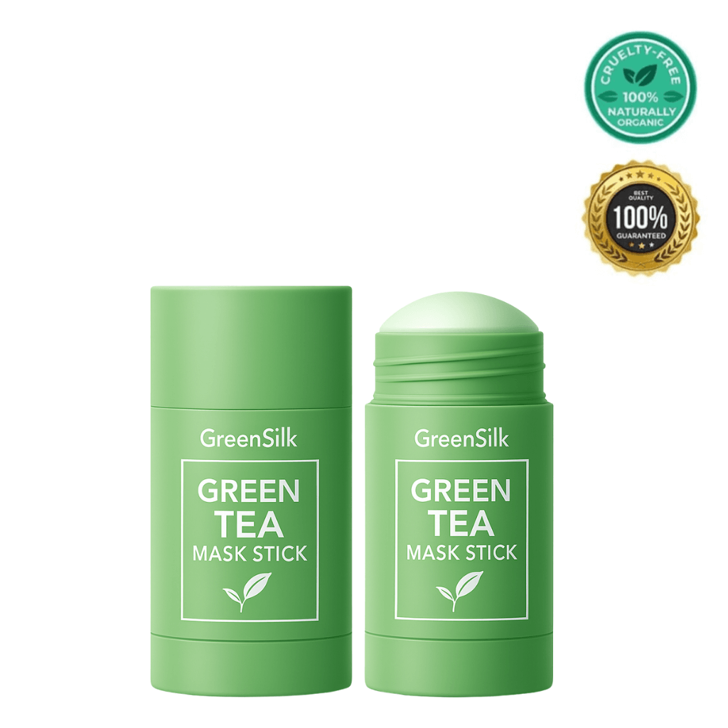 GreenSilk Green Tea Facial Mask Stick for deep-cleaning and oil balance, cruelty-free and 100% organic.