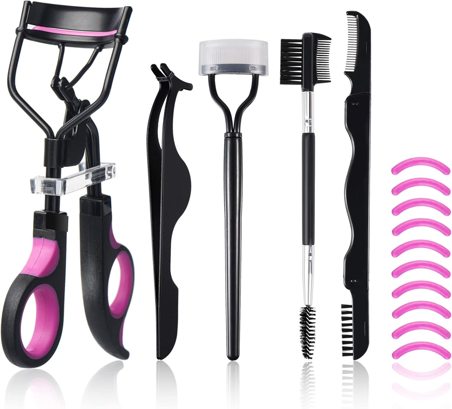 Herbionyx Eyelash Extension Separator Tool kit including curler, separator, and comb for flawless lash application.
