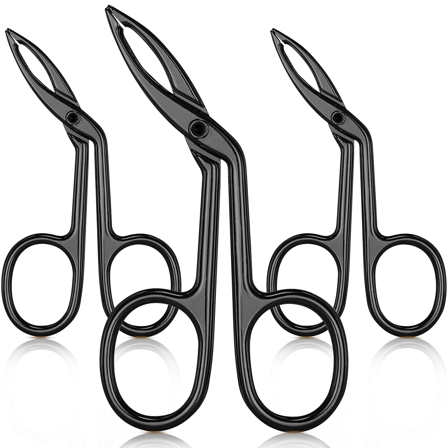 Herbionyx Eyebrow Tweezer Set includes black grooming scissors for shaping and trimming brows.