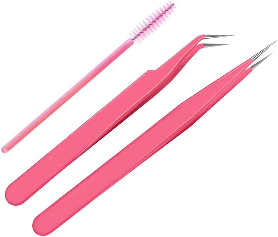 Herbionyx Precision Lash Tweezers set with straight-tip design for eyelash extensions and beauty applications.