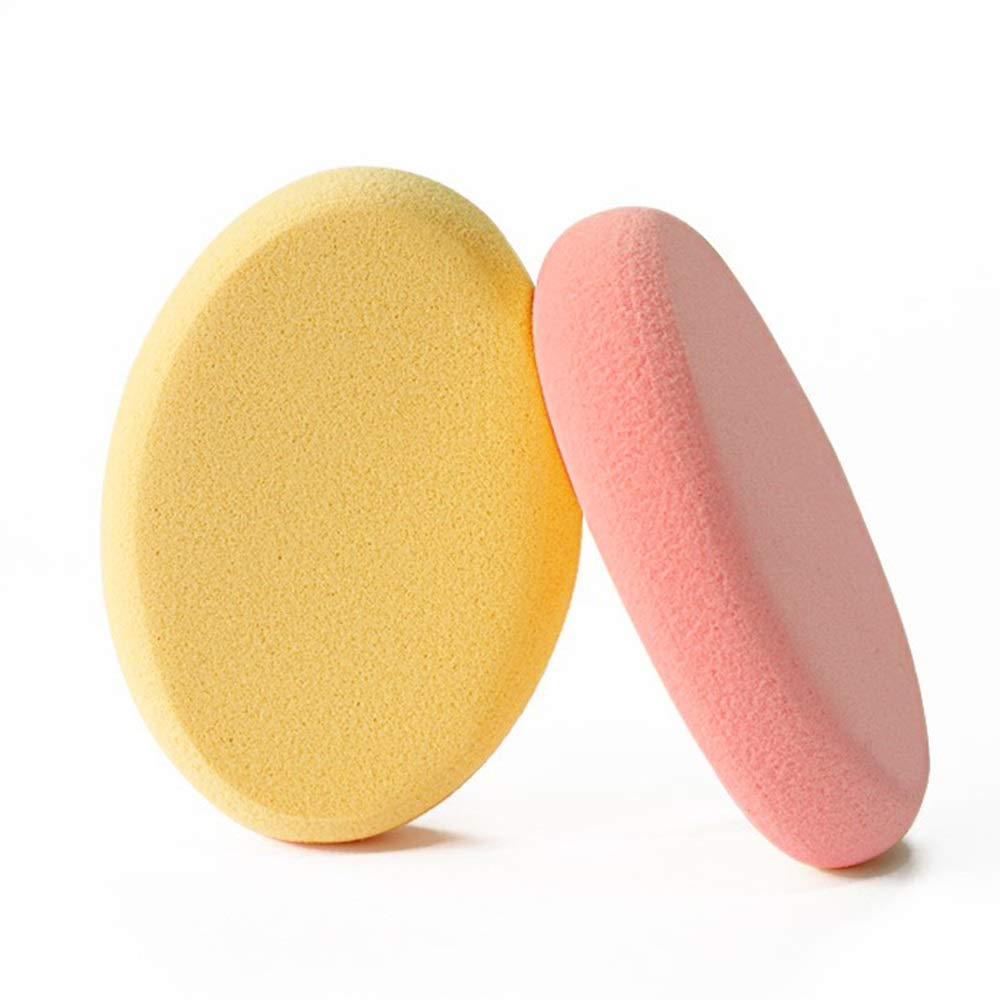 Herbionyx Cushion Foundation Puff in yellow and pink colors for flawless makeup application