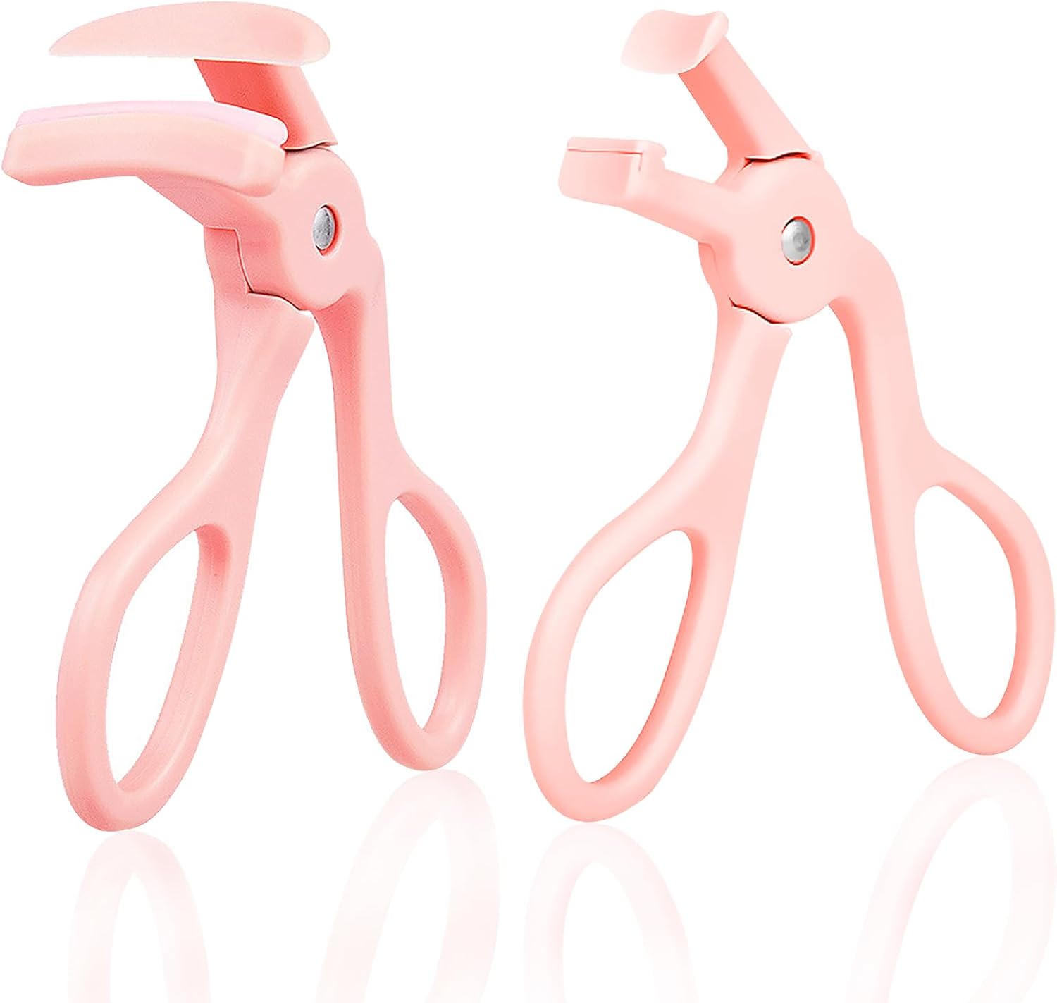 Herbionyx Classic Eyelash Curler with Silicone Pads in pink color for natural-looking curls without pinching.
