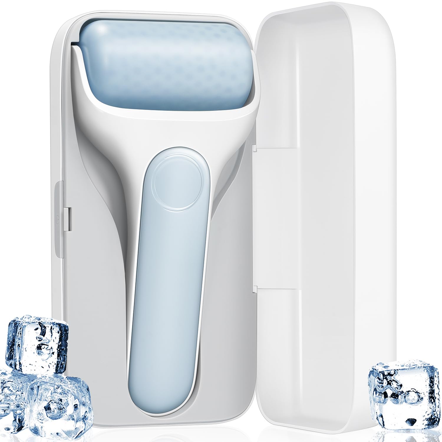 Herbionyx Gua Sha Facial Massage Tool with ice cubes for cooling effect and skin revitalization.