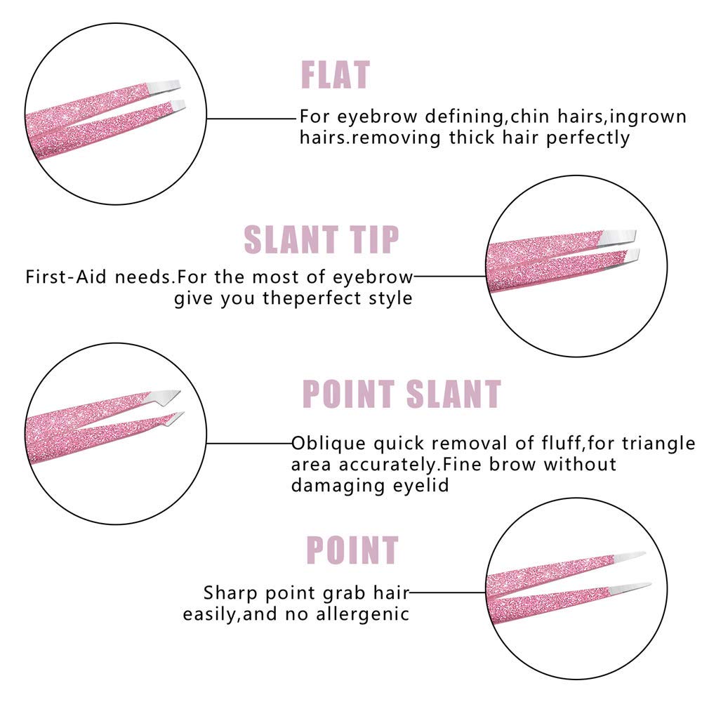 Herbionyx Precision Blackhead & Tweezers Set features flat, slant tip, point slant, and point tweezers for precise grooming.